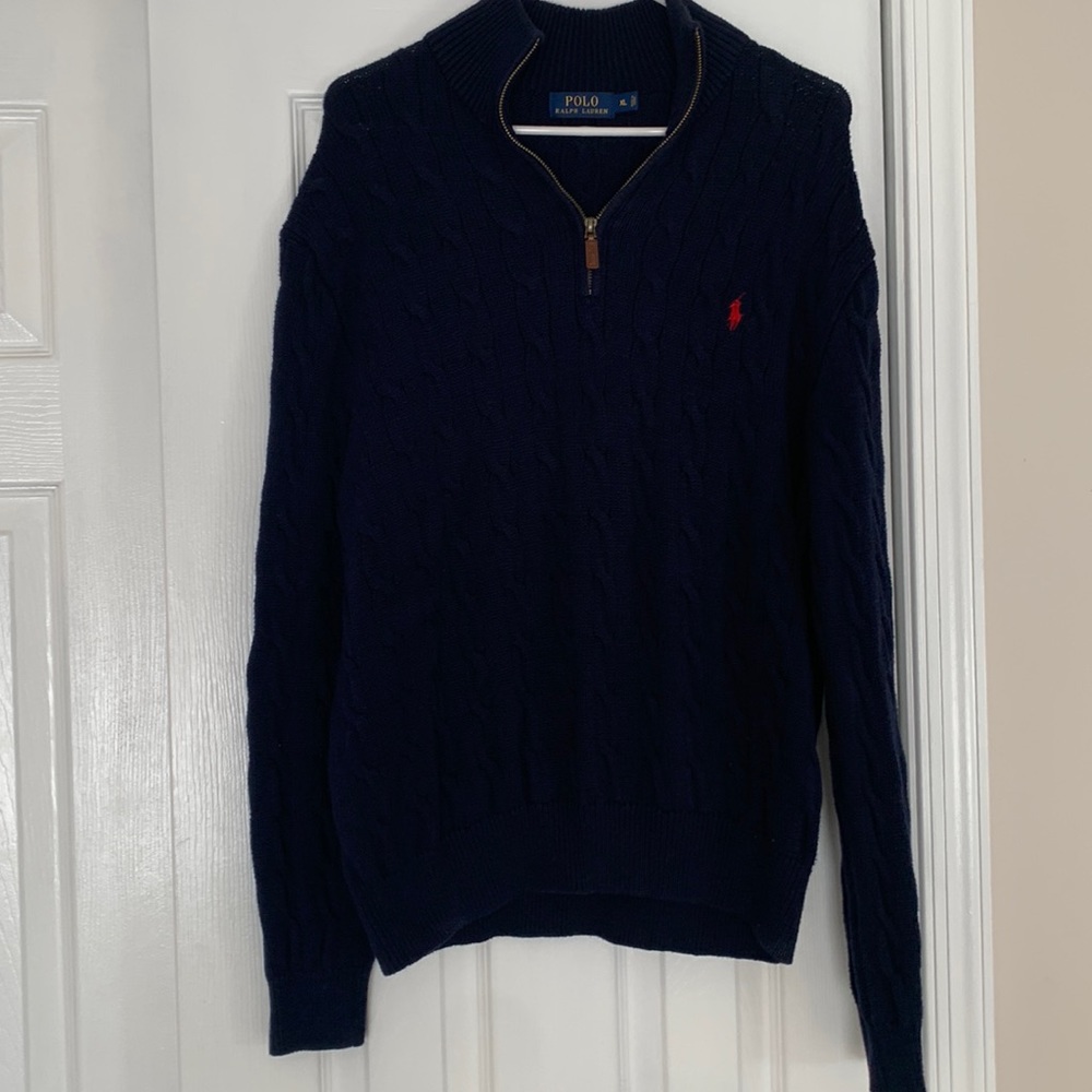 Mens Polo 1/4 zip sweater